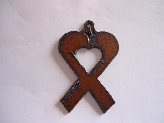 Awareness ribbon with heart #TT002H-L - Click Image to Close